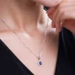 Pear Sapphire & Diamond 14K Gold Necklace SS2017