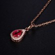 Pear Ruby & Diamond 14K Gold Necklace SS2018