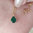 Pear Drop Emerald 14K Yellow Gold Necklace 