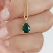 Pear Drop Emerald 14K Yellow Gold Necklace 