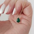 Pear Drop Emerald 14K Yellow Gold Necklace 