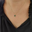 Pear Drop Emerald 14K Yellow Gold Necklace 