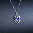 Square Sapphire & Diamond Vintage Necklace SS2014