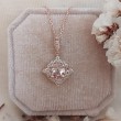 Vintage Style Morganite & Diamond Necklace 