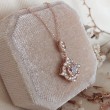 Vintage Style Morganite & Diamond Necklace 