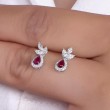 Pear Ruby & Marquise Diamond Earrings SS3012