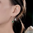 Cabochon Emerald & Diamond Dangle Earrings SS3023