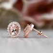 Morganite & Diamond Stud Earrings SS3004