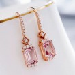 Octagon Morganite & Diamond Dangle Earrings SS3024