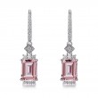 Octagon Morganite & Diamond Dangle Earrings SS3024