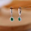 Oval Emerald & Diamond Drop Earrings SS3015