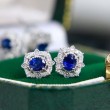 Ceylon Sapphire & Diamond Vintage Earrings SS3010