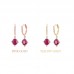 Oval Ruby & Diamond Vintage Style Earrings SS3001
