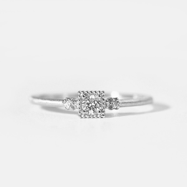 Frozen HRD Certificate Diamond Square Ring SS0297