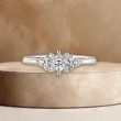 Princess Square Diamond Gold Proposal Ring 