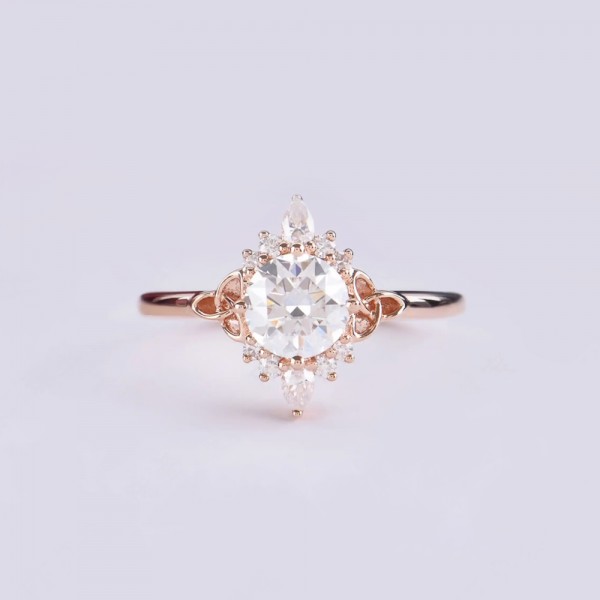 HRD Certificate Drop Diamond Engagement Ring  