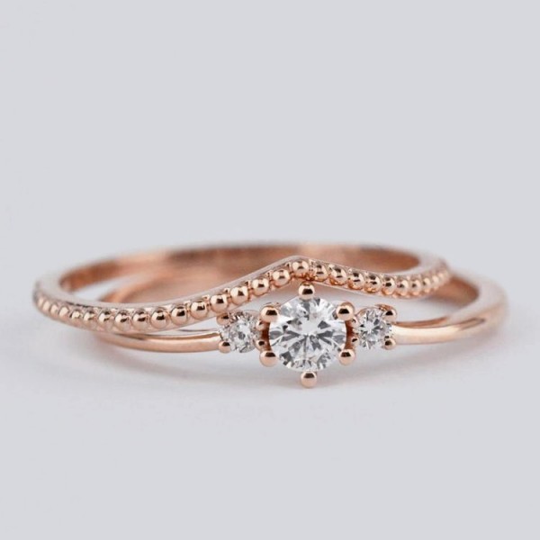 14K Rose Gold Diamond Setting Rings SS0001