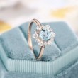 Floral Aquamarine And Diamond Rose Gold Ring SS0183