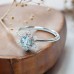 Aquamarine & Diamond Snowflake Ring SS0048