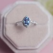 Natural Oval Aquamarine & Diamond Ring SS0246