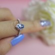 Natural Oval Aquamarine & Diamond Ring SS0246