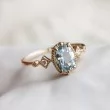 Oval Aquamarine& Diamond Vintage Ring SS0069