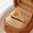 Cushion Citrine & Diamond Design Ring SS0243