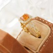 Cushion Citrine & Diamond Design Ring SS0243