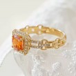 Cushion Citrine & Diamond Design Ring SS0243