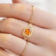 Cushion Citrine & Diamond Design Ring SS0243