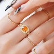 Cushion Citrine & Diamond Design Ring SS0243