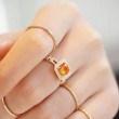 Cushion Citrine & Diamond Design Ring SS0243