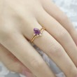 Drop Amethyst & Diamond Set Rings SS0079