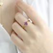 Drop Amethyst & Diamond Set Rings SS0079