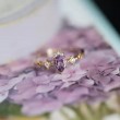 Drop Amethyst & Diamond Gold Ring SS0038