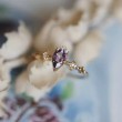 Drop Amethyst & Diamond Gold Ring SS0038