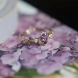 Drop Amethyst & Diamond Gold Ring SS0038