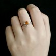 Drop Citrine & Diamond Set Wedding Rings SS0244