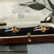 Drop Citrine & Diamond Set Wedding Rings SS0244