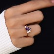 Kite Purple Amethyst & Diamond Asymmetric Ring SS0388