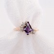 Kite Purple Amethyst & Diamond Asymmetric Ring SS0388