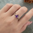 Kite Amethyst & Diamond Leaf Ivy Ring 