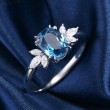 London Blue Topaz & Diamond Ring SS0009