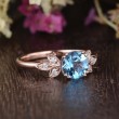 Swiss Blue Topaz & Diamond Gold Ring SS0102