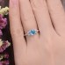 Swiss Blue Topaz & Diamond Gold Ring SS0102