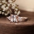 1.00 Carat Cushion Morganite & Diamond Ring 