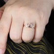 Pear Morganite & Marquise Diamond Gold Ring 