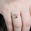 Pear Morganite & Marquise Diamond Gold Ring 