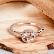 Morganite & Diamond Vintage Milgrain Ring 