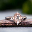 Morganite & Diamond Moon Design Ring SS0036